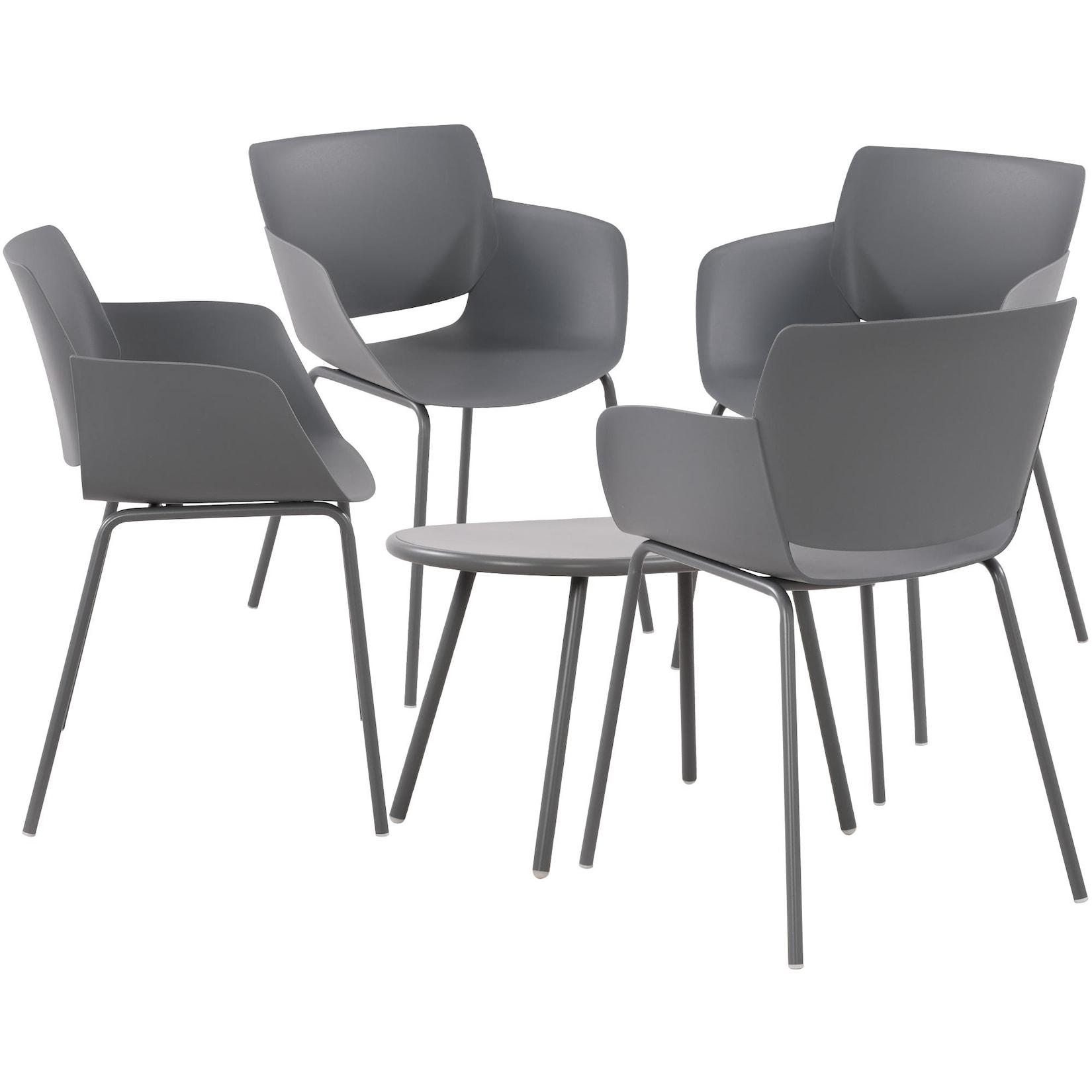 CLP Sitzgruppe Velvena 4er Farbe: dunkelgrau, Set-Inhalt: 4 Stühle