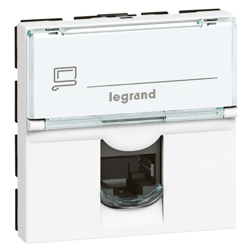 Legrand Datensteckdose KAT 6 UTPSteckverbinder mit Schnappverbindung2 ModuleWeiss (76564)