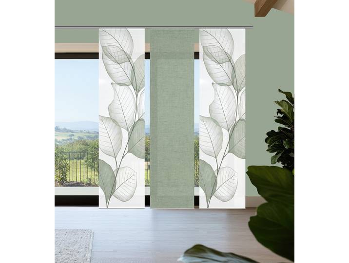 Schiebevorhang Yule 60 x 260 x 1cm Grün/Salbei 3er Set