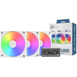 Montech CASE FAN 120MM GF120 V2/ARGB PWM 3I1(W) (120 mm, 3x), PC Lüfter, Mehrfarbig, Weiss