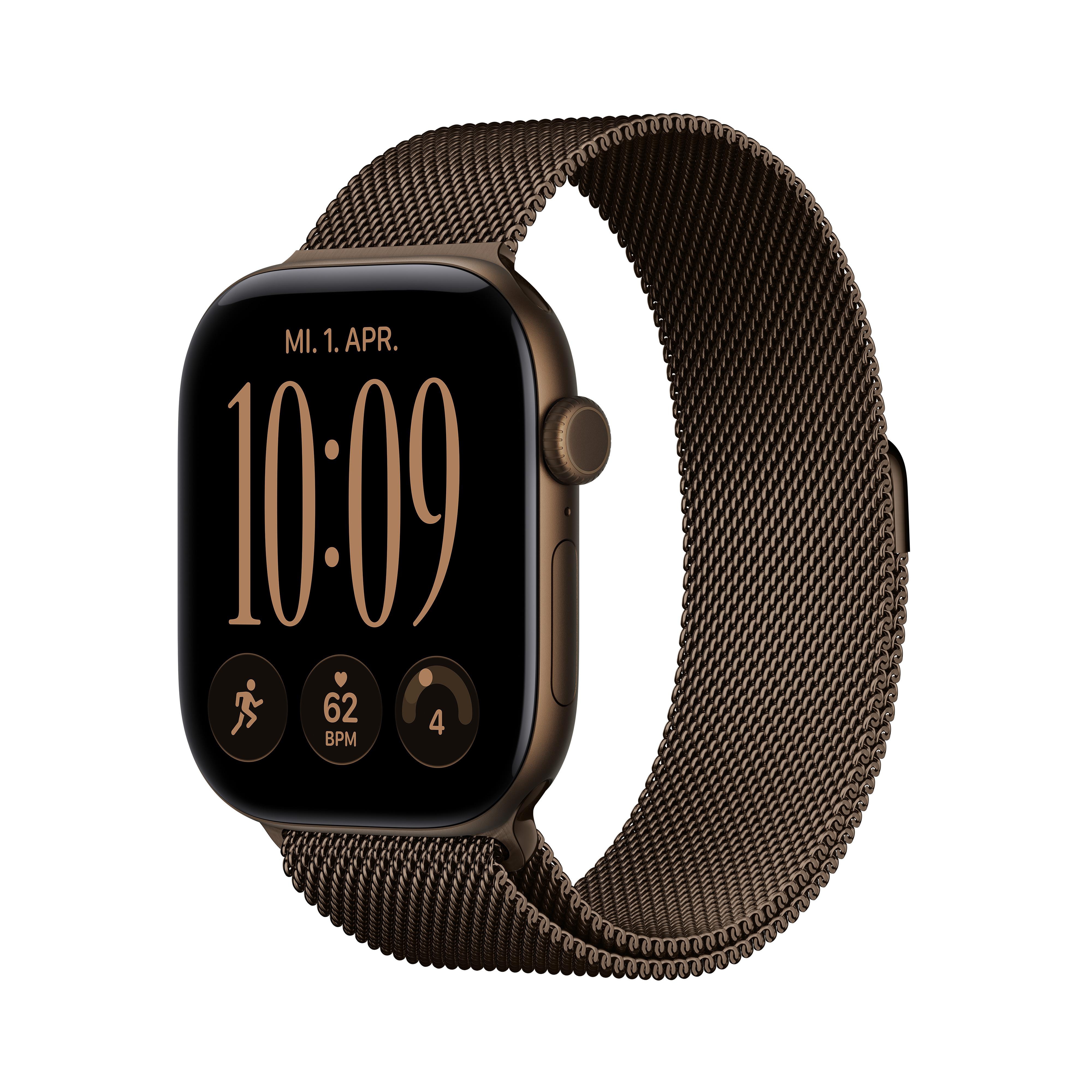 Apple Watch Series 12 GPS 46mm Dark Bronze Aluminium Gehäuse mit Dark Bronze Milanese Loop - M/L