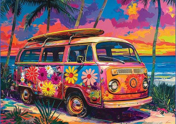 Eurographics Puzzel VW Bayside door Shawna Stewart met 500 XXL stukjes