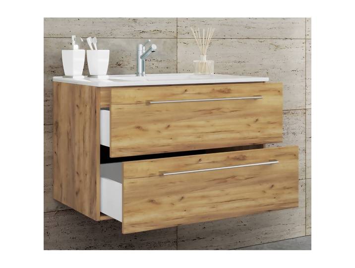 Waschtisch Muniz II 80cm Braun/Eiche Dekor