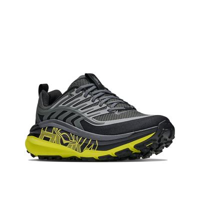 Trailrunningschuh HOKA ONE ONE "Stinson 8", Herren, Gr. 44, grau (schwarz, hoka citrus), Synthetik, Textil, Schuhe, für anspruchsvolles Gelände, stark profiliertes Laufsohlenprofil