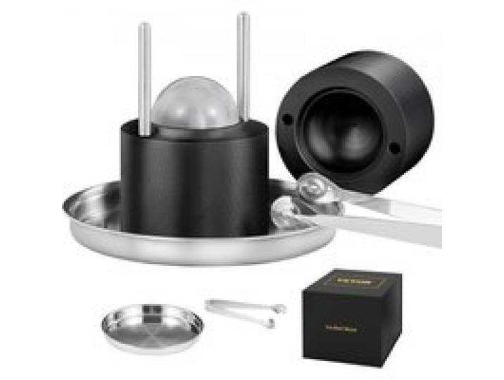 VEVOR Eiswürfelbereiter Eiswürfelformen Satz 60 mm, Eiswürfelform Eiskugelform mit Eiszange & Tropfschale, Alu Schwarze Strapazierfähige Eiswürfelformen Eiswürfelbehälter Whisky Americano, Saft