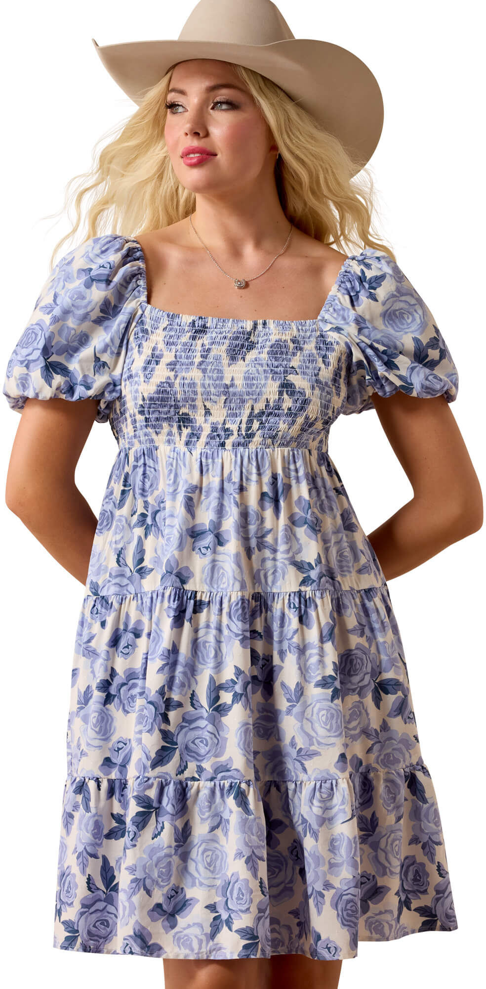 Women's Sweetie Dress in Roses Are Blue, Size: Large by Ariat