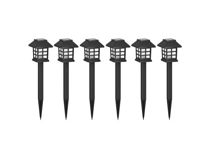 LED Solarlampe 38 cm 6er Set schwarz