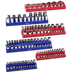 VEVOR Steckschlüssel-Organizer-Set, 6-teilig, 1/4 Zoll, 3/8 Zoll & 1/2 Zoll SAE-Steckschlüsselablagen, für bis zu 143 Standard- & tiefe Steckschlüssel, (Steckschlüssel nicht im Lieferumfang enthalten)