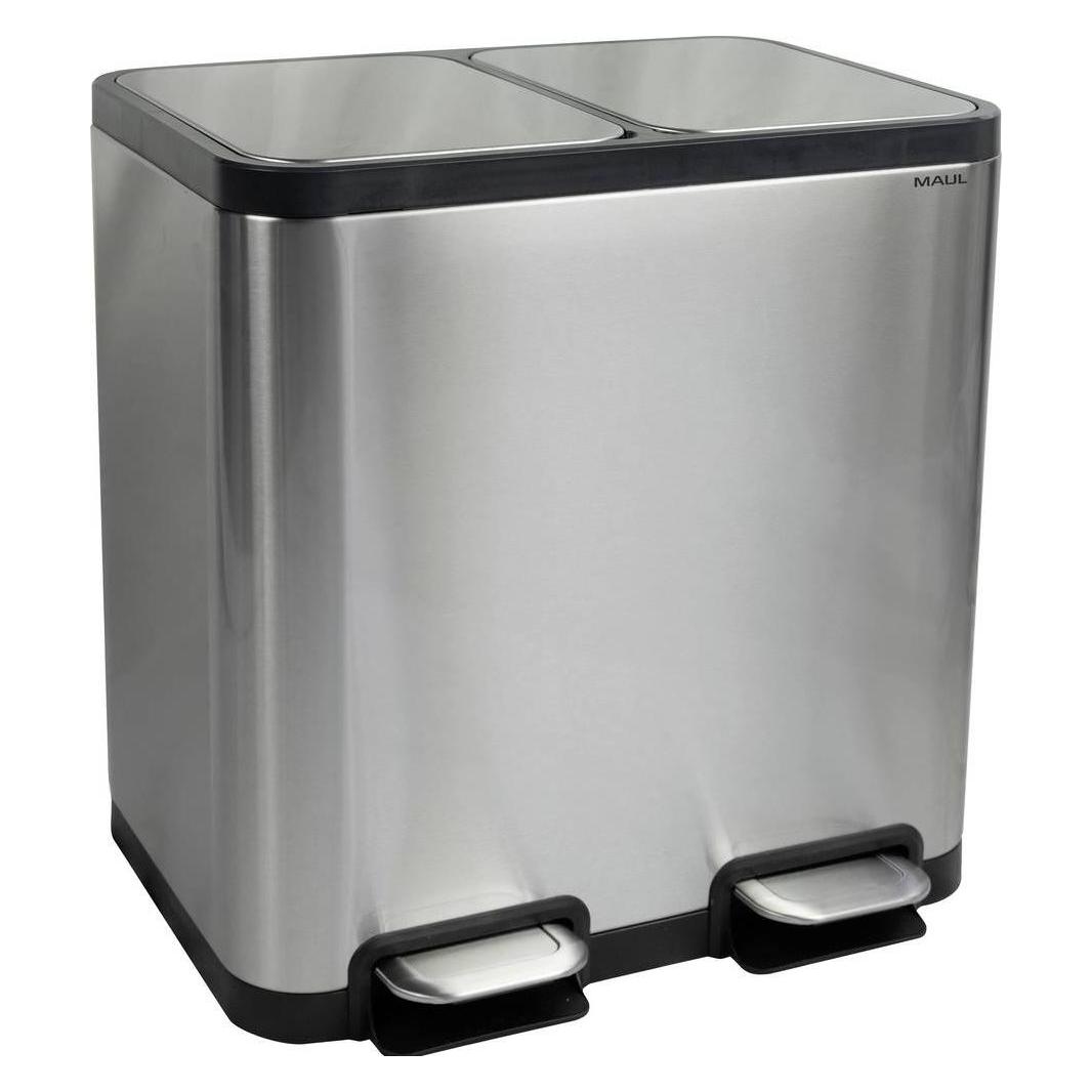 Maul Abfallbehälter MAULcycle 20l + 20l Edelstahl (40 l) (9502294)