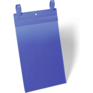 Durable Kennzeichnungstasche 175007, A4 hoch, mit Lasche für Gitterboxen, blau, 50 Stück
