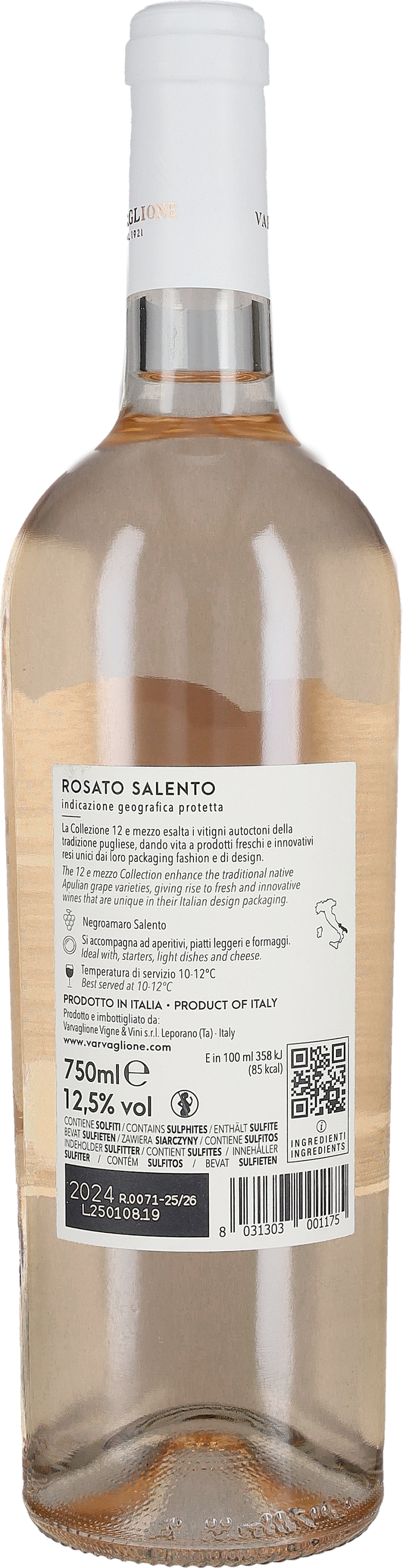 Rosato del Salento '12 e Mezzo' Varvaglione 2025