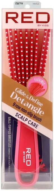 Kiss Ez Glide Detangling Brush Ball Tip Rosa Cepillo