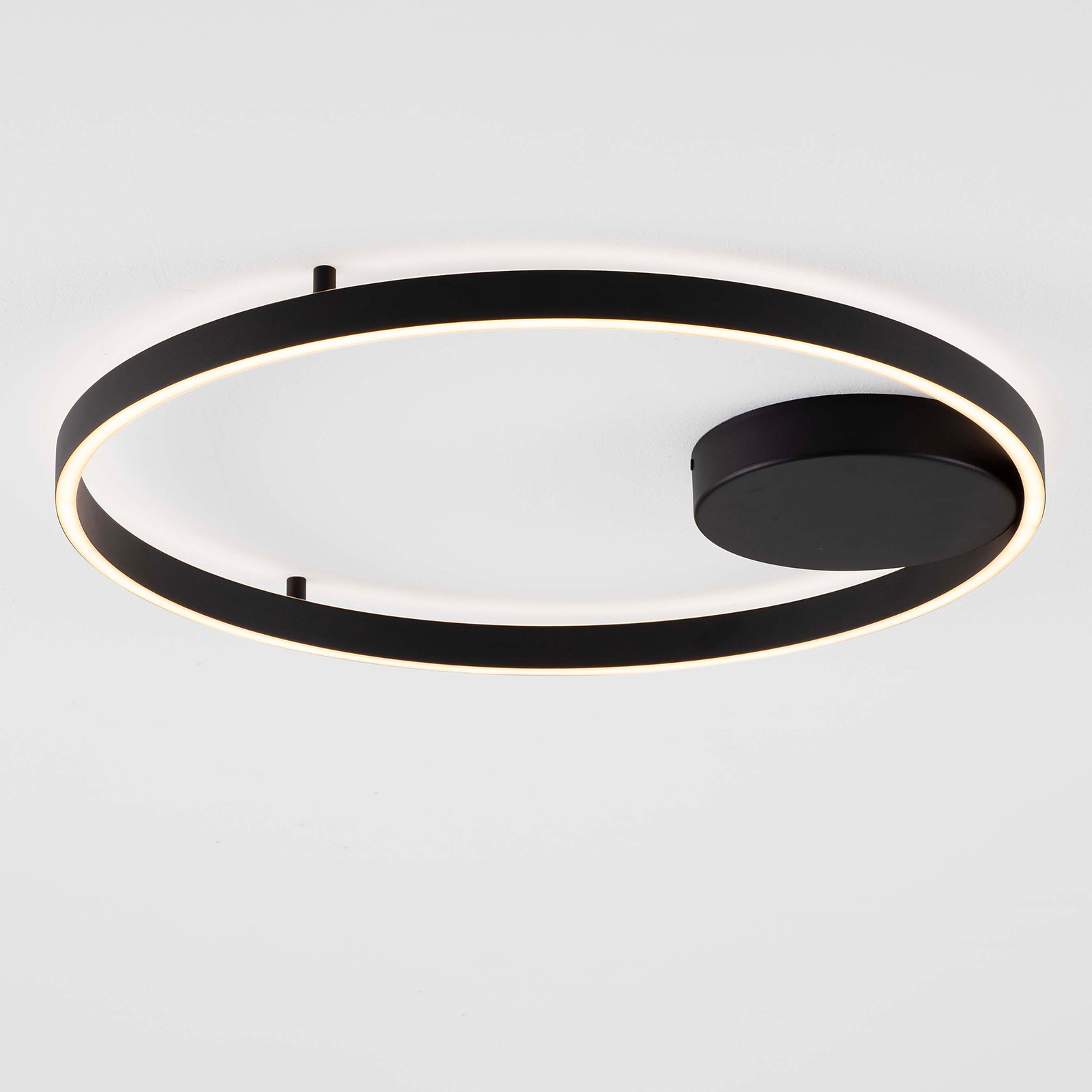 Lyora Hedra ronde plafondlamp zwart aluminium met LED-module Ø 60cm