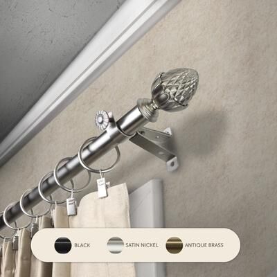 InStyleDesign Seed Adjustable Curtain Rod 13/16 inch dia.