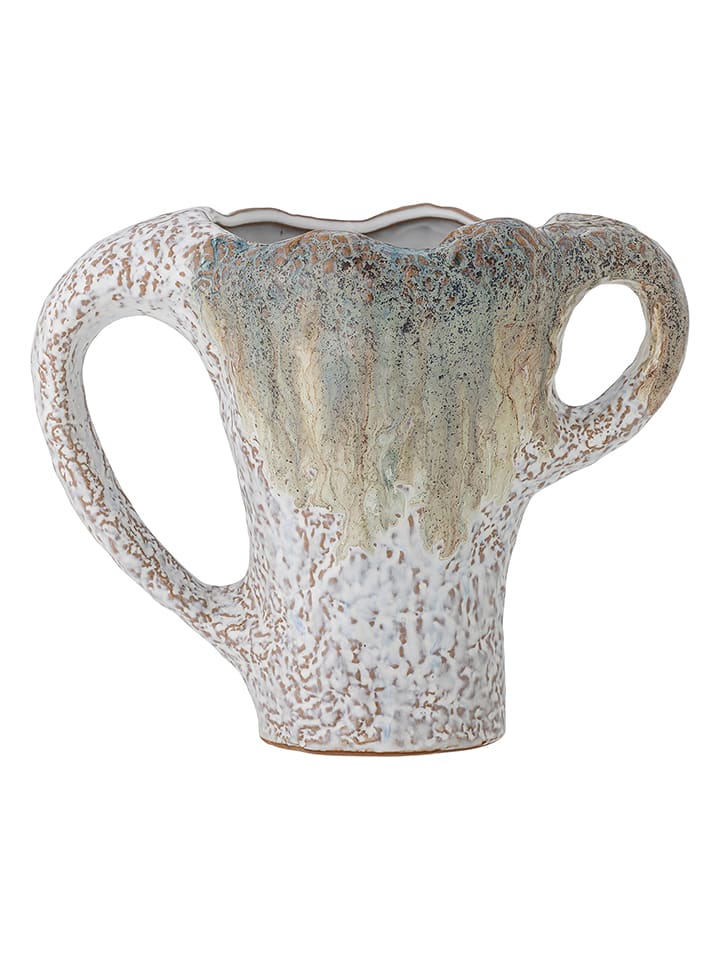 Bloomingville Vase "Ledger" in Weiß/ Hellbraun - (B)26 x (H)21 cm - onesize