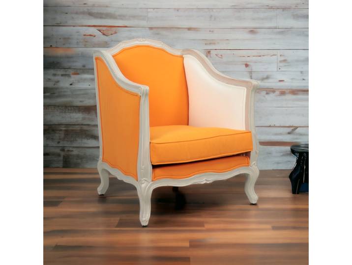 Fauteuil Bergere en tissu - Orange