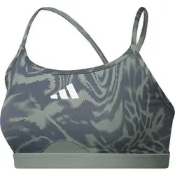 ADIDAS Damen BH Aeroreact Training Light Support 3-Streifen, Größe XS/AB in Grün Grün