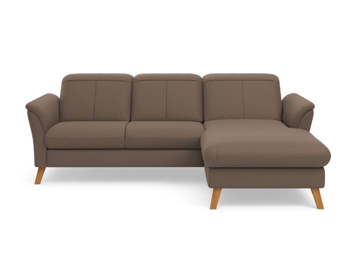 Ecksofa, Luxus-Microfaser ALTARA NUBUCK, Braun (Chocco), 245×178 cm, Mit Relax-Funktion & Bettkasten, Sit & More