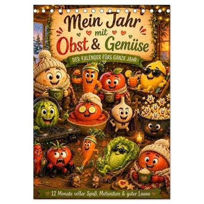 Frucht & Gemüse mit Gefühl (Tischkalender 2027 DIN A5 hoch), CALVENDO Monatskalender