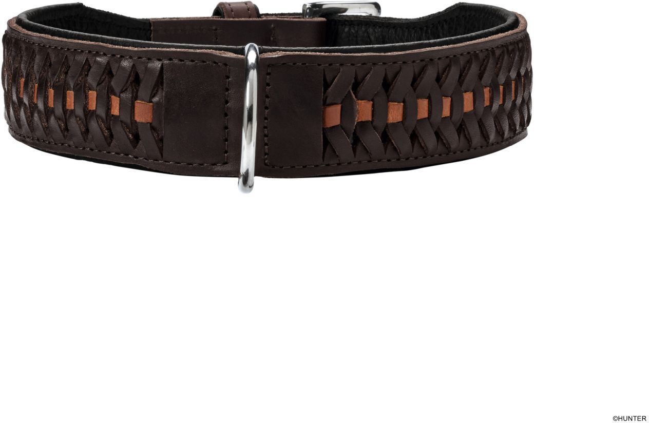 DOG SPORT HUNTER Halsband Solid Education Exclusive M (55), dunkelbraun/schwarz