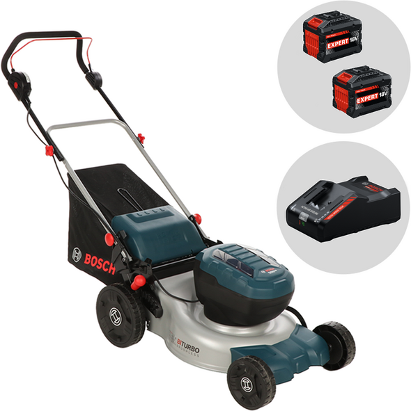 Bosch Professional GRA 18V2-46 - Tondeuse à gazon à batterie - 2x18V 15Ah - Coupe de 46 cm
