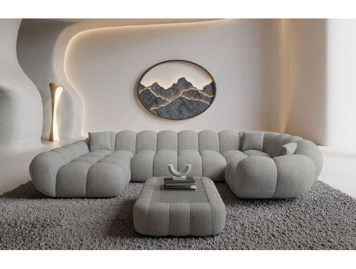 Stoff Wohnlandschaft Maleron U-Form