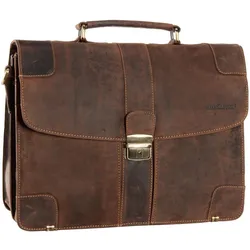 Greenburry Aktentasche Vintage Mappe 2tlg., Notebooktasche, Braun
