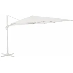 Sonnenschirm Vega aus Aluminium, Ampelschirm 3x4 m, modern, weiß, 360° schwenkbar