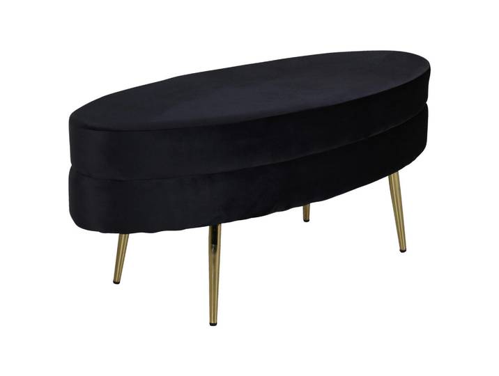 Livetastic Hockerbank, Schwarz, Gold, Metall, 100x41x40 cm, abwischbar, Schlafzimmer, Bettbank