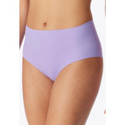 Slip SCHIESSER "Invisible Soft", Damen, Gr. 38, Single Jersey, lila (821, lila), Single Jersey, Obermaterial: 70% Polyamid, 30% Elasthan, körpernah, Unterhosen Slip, Microfaser, Lasercut-Abschlüsse, hoher Bund