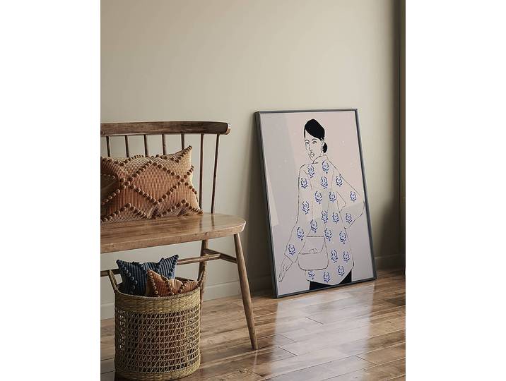 Tableau déco Fashion Illustration Cadre : hêtre massif verni Fixation : plexiglas Multicolore 63 x 83cm