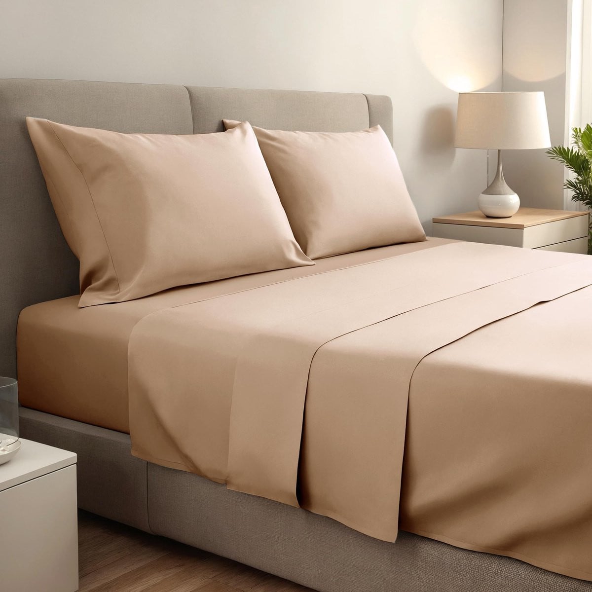 Unyqoos Luxe 4-delige Beddenlakenset van Superzachte Microvezel in Beige