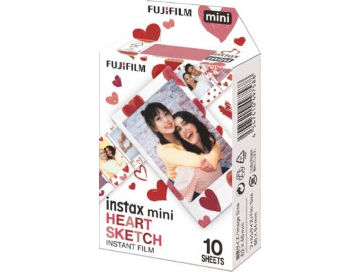 Fujifilm - Papier Photo Instantané Mini Heart Sketch Ww (10 Vues)