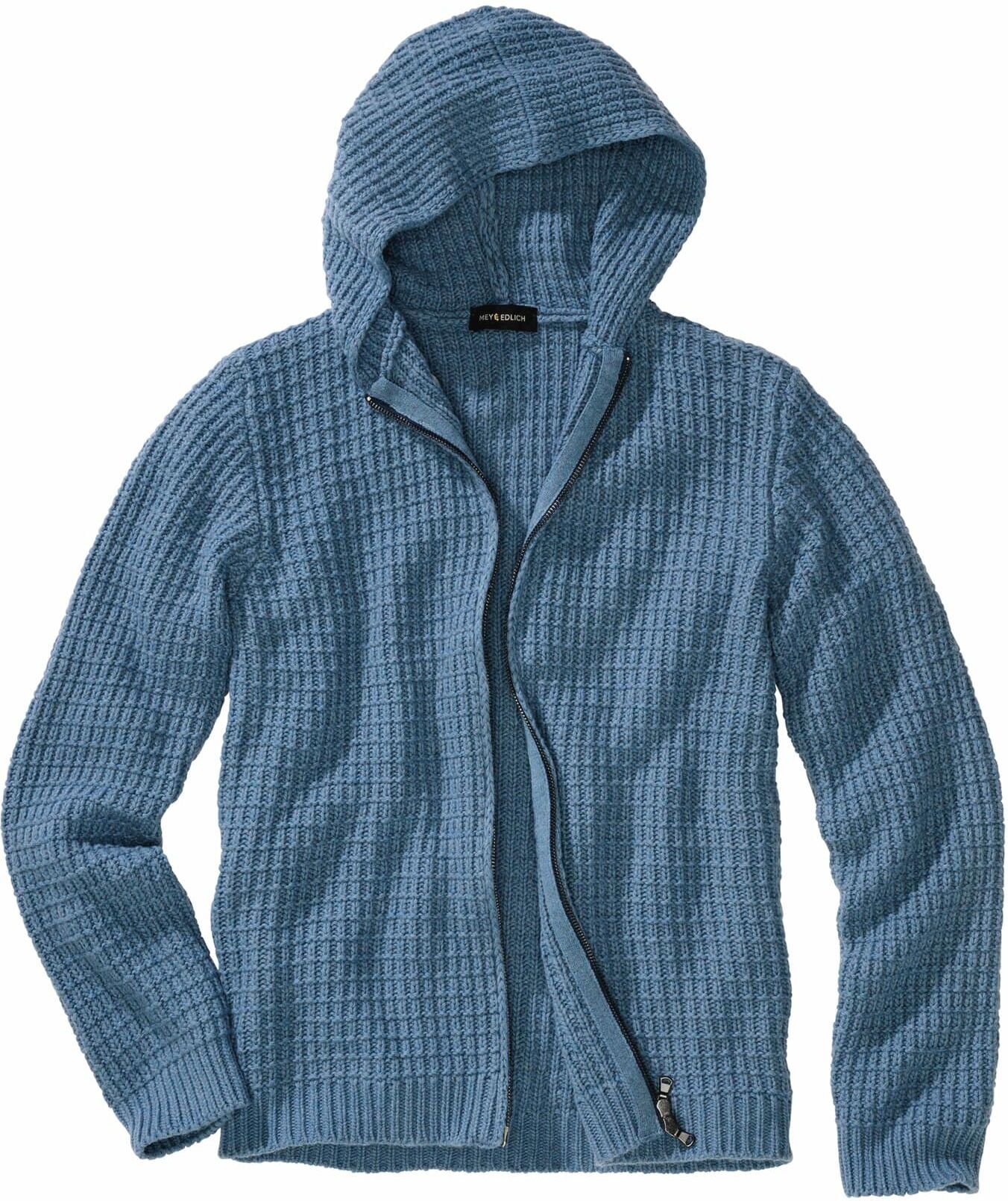 Mey & Edlich Waffel-Cardigan Blau 58
