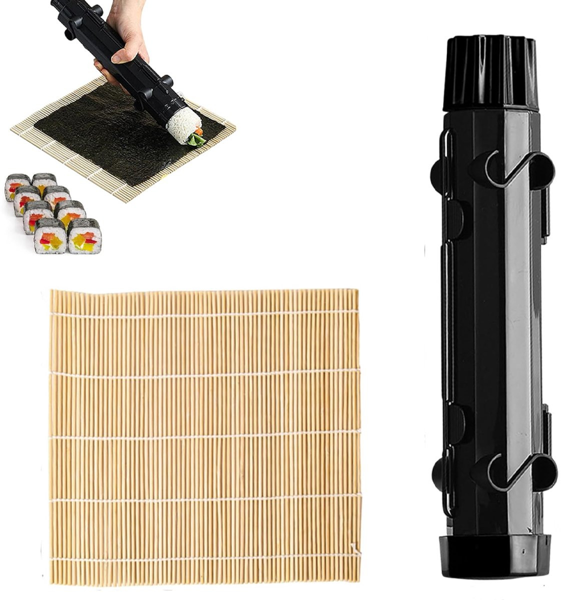 2-delige Sushi Maakset met Bazooka en Matje, Zwart