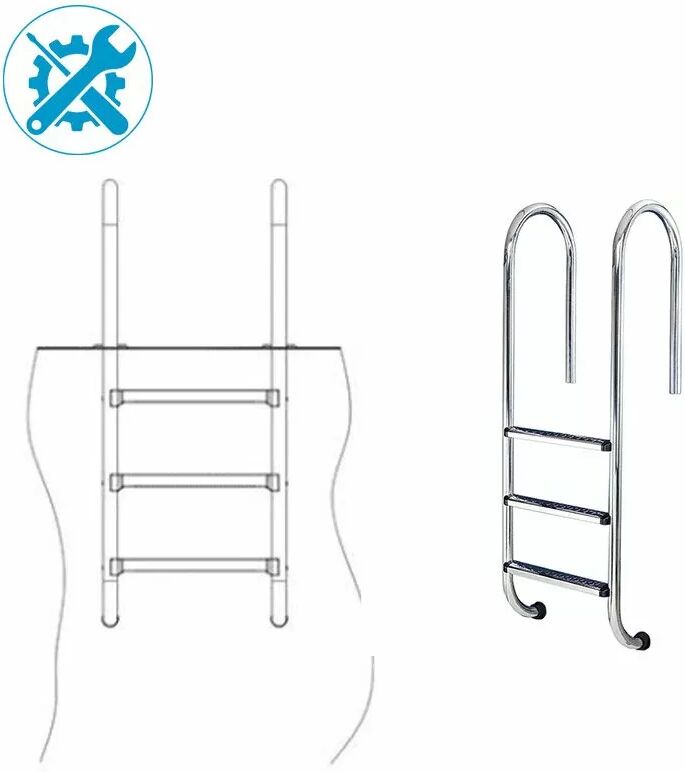 Pièces détachées pour échelle inox Ubbink - Kit visserie fixation ancrage pour échelle - dans le bord