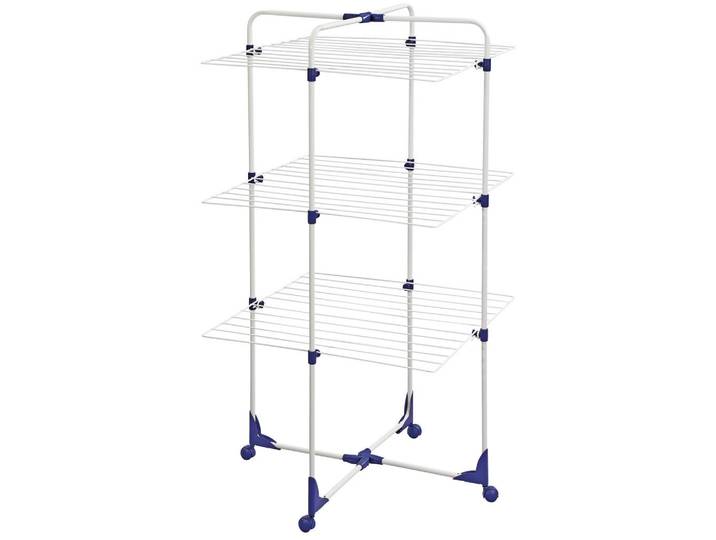 Leifheit Turmtrockner Classic Tower, Blau, Weiss, Metall, 68x126x68 cm, klappbar, Haushalt & Reinigung, Wäschepflege, Wäscheständer