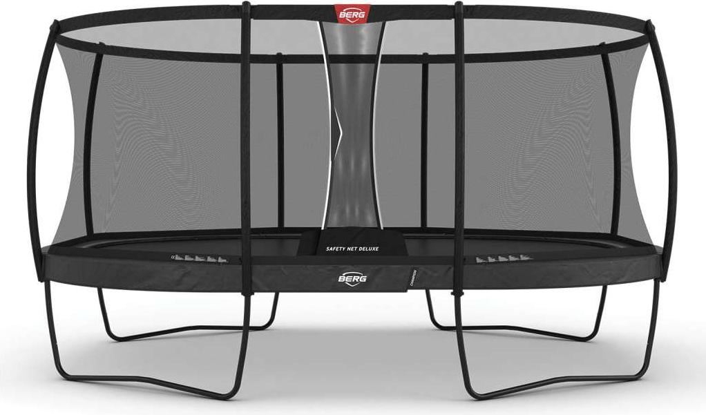 BERG Trampolin Oval Grand Champion Regular 470 Grey / grau + Sicherheitsnetz Deluxe