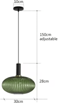 Uplift Curations Retro Colorful Glass Pendant Lights Creative LED E27 Hanging Lighting For Living Room And Bedroom b green 11.81 In