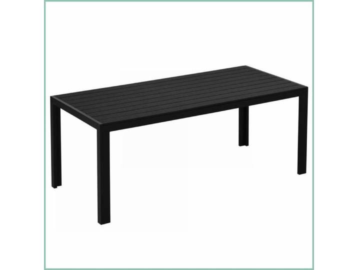 Table de jardin - Sunjet - Cadre aluminium Polybois 190x84.5cm - Noir
