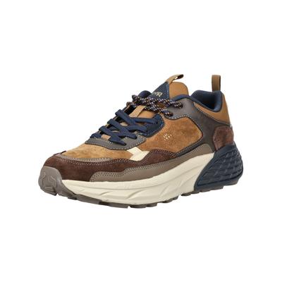 Sneaker JEEP "Jeep Sneaker Lederimitat/Textil", Herren, Gr. 41, tobacco, Lederimitat, Textil, Schuhe Sneaker