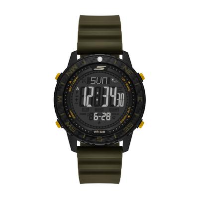 Chronograph SKECHERS "Adventure Sport", grün, Armbanduhren, Herren, Chronograph, Quarzuhr, Armbanduhr, Herrenuhr, Silikonarmband, digital, Tag