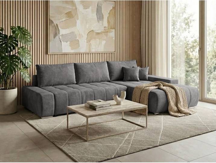 Beautysofa Ecksofa Draco L mit Schlaffunktion, in pflegeleichten Stoffen, Bettkasten