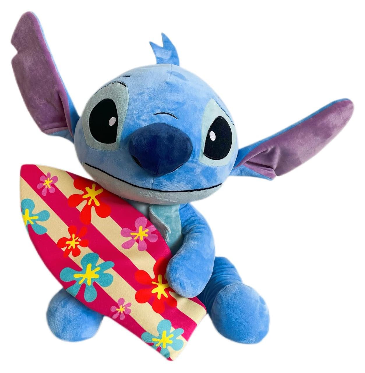 Simba Disney Lilo en Stitch pluche knuffel met surfplank, 50 cm
