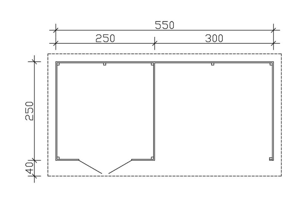 Carlsson Gartenhaus Texel 550x250 aus Holz Holzhaus Wandstärke: 28 mm Inklusive: Fußboden,Terrasse Blockbohlenhaus