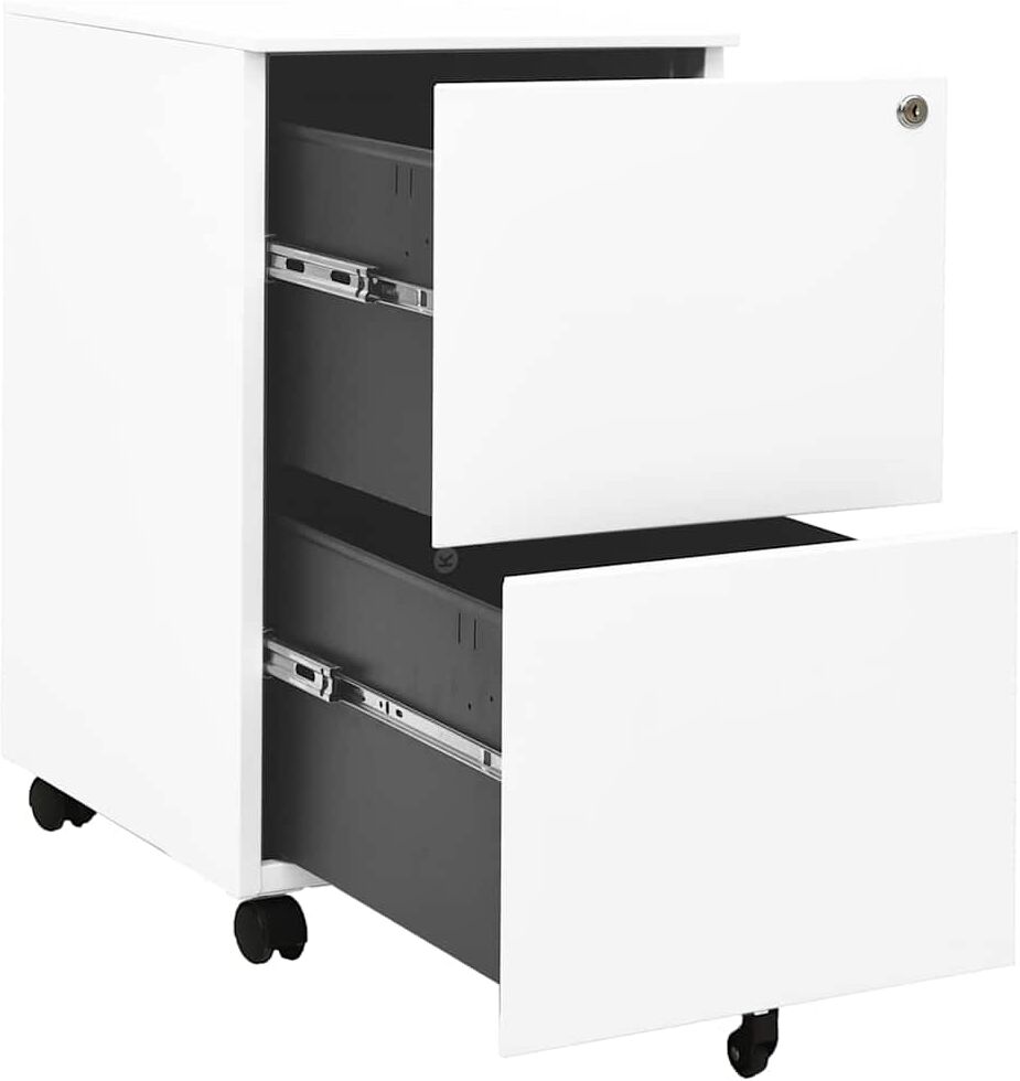 vidaXL Classeur mobile Blanc 39x45x67 cm Acier