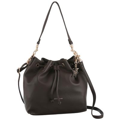 Schultertasche JOOP JEANS "salve zohara matchsack mvo", Damen, Gr. B/H/T: 28cm x 29cm x 14cm, braun (schwarzbraun), Lederimitat, Taschen Schultertasche, Damen Umhängetasche, Handtasche, Tragetasche mit stylischen Details
