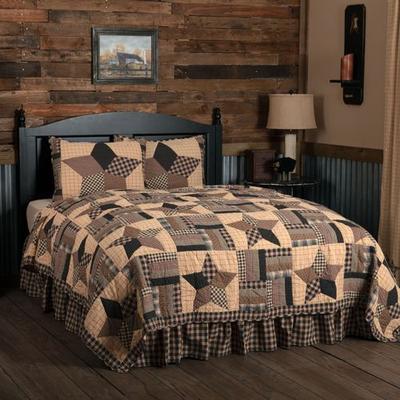 Vhc Brands Bingham Patchwork Mini Quilt Set Multi Warm, California King, Multi Warm