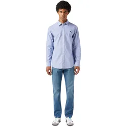 Wrangler Oxford-Hemd in hellblau mit kleinen Logo-L