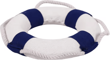 Inspire Curations Nautical Lifebuoy Wall Decor Mediterranean Coastal Hanging Ornament For Home blue A